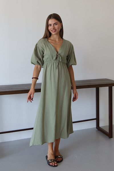 Balenbi Women's Basic Front Tie Muslin Dress 1105