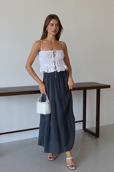 Balenbi Women's Basic Waist Lace-Up Muslin Skirt 1104
