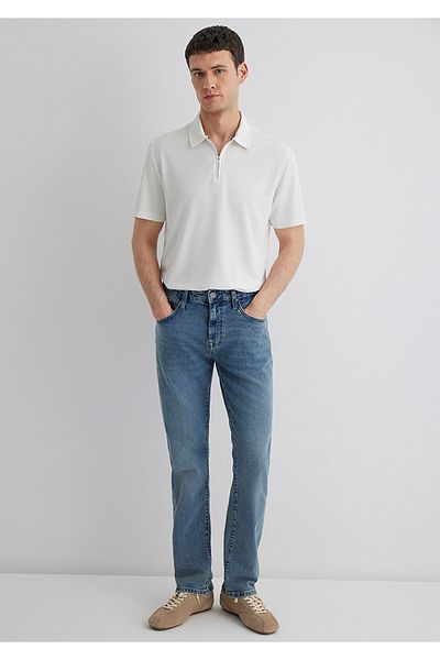 Mavi Semi-Zip Ecru Polo T-Shirt Regular Fit / Regular Cut 0613007-70057