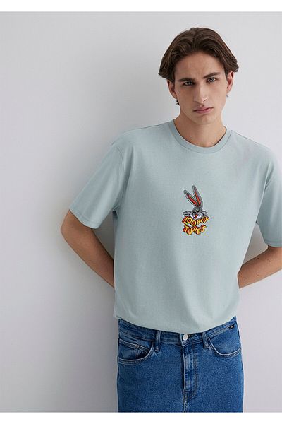 Mavi Bugs Bunny Printed Gray T-Shirt Loose Fit / Loose Relaxed Fit 0612656-70148