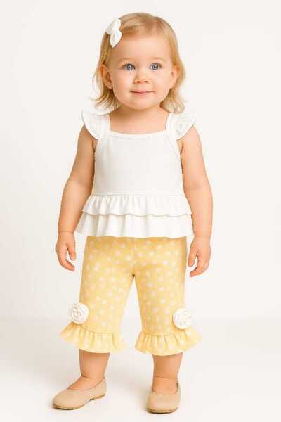 BABİDO Baby Girl Zero Sleeve Cotton 2 Piece Set