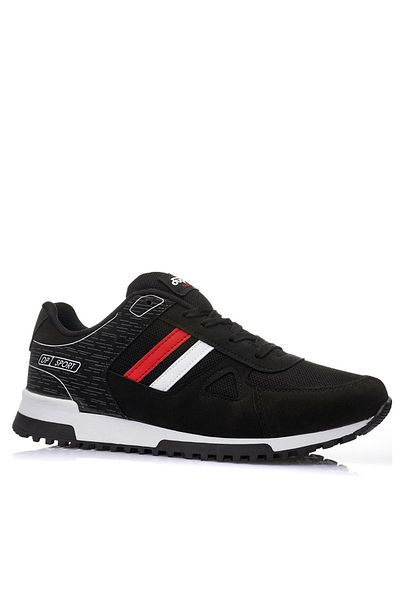 Giyyin Pantofi pentru bărbați cu dungi negre și roșii - Pantofi sport casual Floti, Dupon