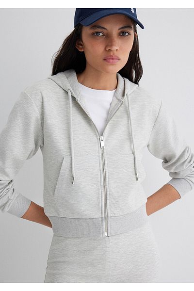 Mavi Hooded Gray Interlock Sweatshirt 1S10424-88467