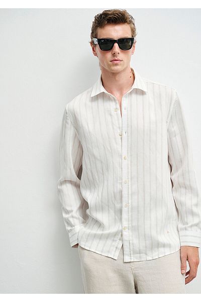 Mavi Μπεζ Tencel TM Lyosel πουκάμισο Regular Fit / Normal Cut 0211618-70321