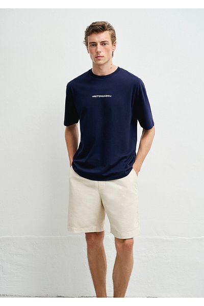 Mavi Maviterranean Printed Navy Blue T-Shirt Relaxed Fit / Relaxed Cut 0612950-83884