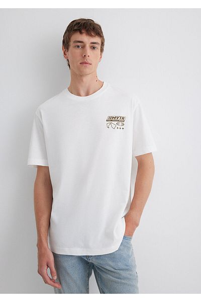 Mavi Τυπωμένο μπλουζάκι εκρού Loose Fit / Loose Fit 0613032-70057
