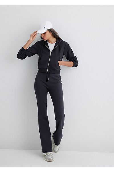 Mavi Flared Leg Black Interlock Sweatpants 1011077-900