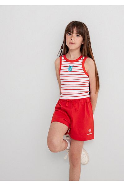 Mavi Octopus Embroidered Red Undershirt Fitted / Body Fitting Cut 7610333-89719