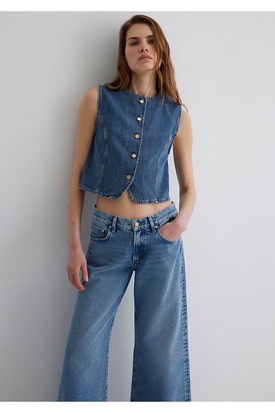 Mavi Nini Gold Premium Vintage Dark Blue Jean Vest Fitted / Fitted Cut 1110688-90154