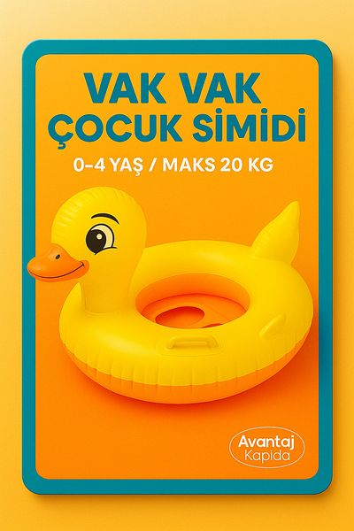 Avantaj Kapıda Children 3-6 Years Old Inflatable Swimming Ring with Handle – Sea Beach Toy up to 20 kg