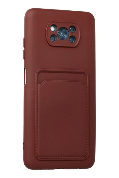 cepmoda Xiaomi Pocophone X3/X3 Nfc/X3 Pro |   Card Compartment, Soft Thin Flexible Card Holder Phone Case |   Burgundy