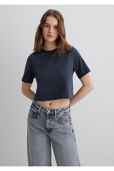 Mavi Anthracite Crop Basic T-Shirt Crop / Short Cut 1613072-70763