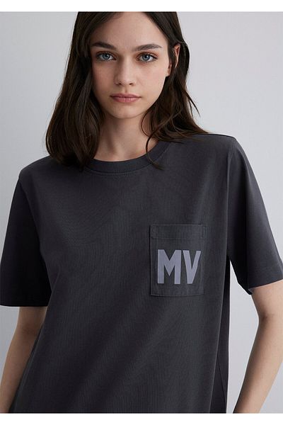 Mavi Mv Printed Anthracite T-Shirt Regular Fit 1613152 -70087