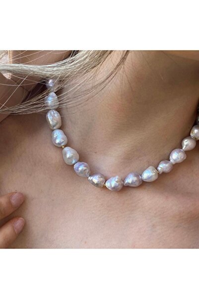 MİRSTAR Gerçek Okyanus Barok Inci Kolye