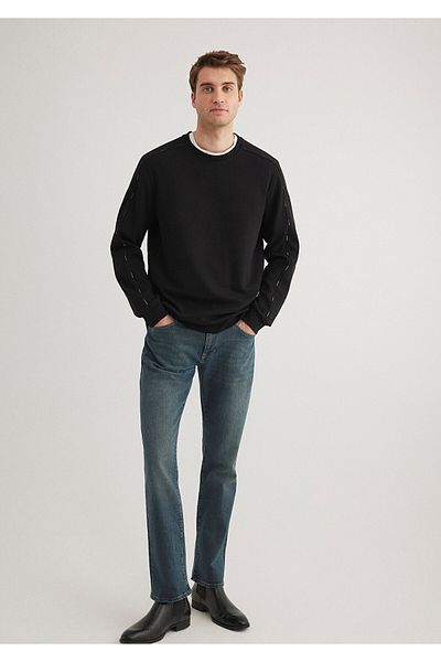 Mavi Черен суичър с кръгла яка 0S10329-900