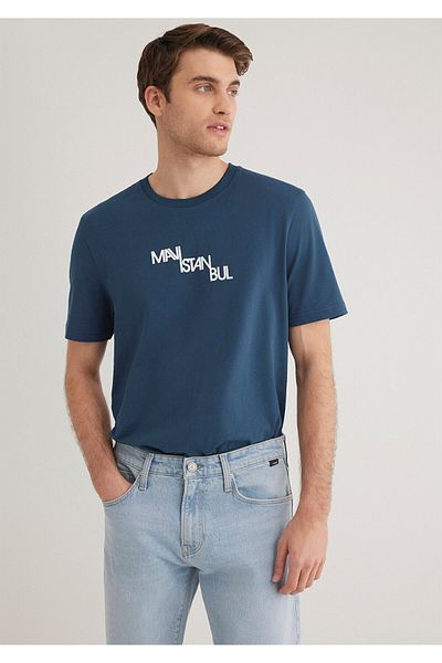 Mavi Μπλουζάκι Istanbul Printed Navy Blue Regular Fit / Regular Cut 0612274 -80705