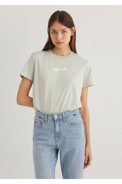 Mavi Green Printed Regular Fit T-Shirt - 1612241 -70148
