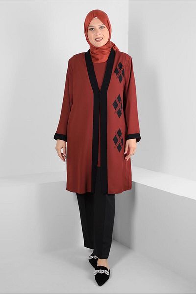 Alvina GEOMETRIC PATTERNED DOUBLE TUNIC SET 20388