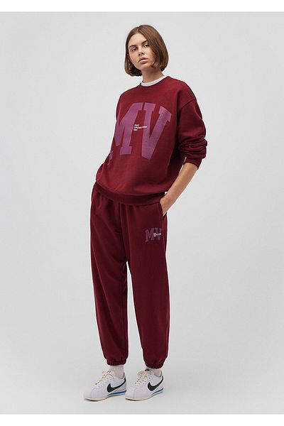 Mavi Mv Logo Printed Claret Red Sweatpants 1010802-85633