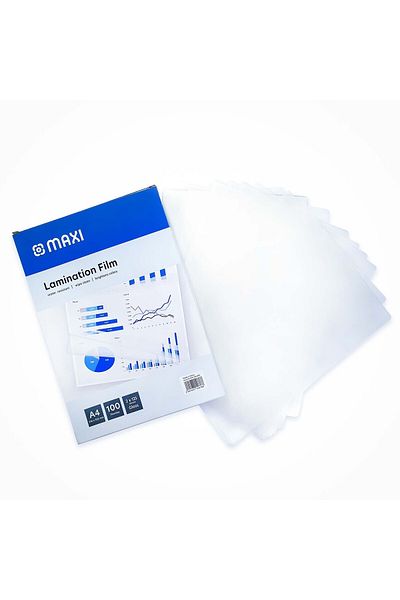 MAXİ Maxi 100 Pouches A4 Laminating Film – 216 X 303 Mm, Premium Glossy Finish