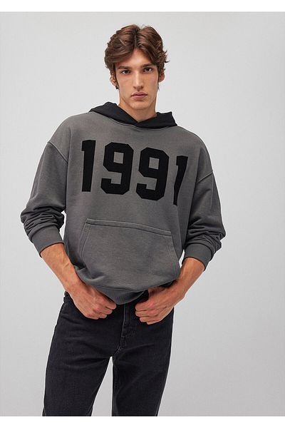 Mavi 1991 Φούτερ με στάμπα ανθρακί 0s10166-70088