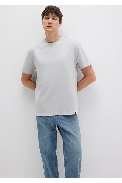 Mavi Crew Neck Gray Basic T-Shirt Loose Fit / Loose Relaxed Fit0611824-70075