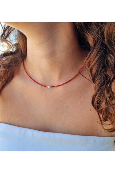 NEMOR STUDIO İnci & Mercan Kolye | Saf Zarafet