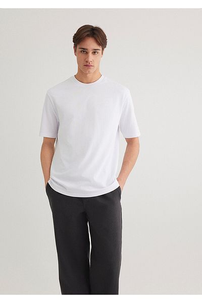 Mavi Λευκό T-shirt Crew Neck Basic Loose Fit / Loose Relaxed Fit0611924-620
