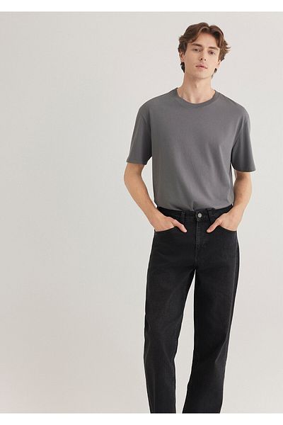 Mavi Gray Basic T-Shirt Loose Fit / Loose Comfortable Fit 066249 -86569