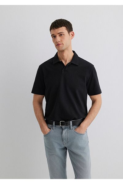 Mavi Schwarzes Polo-T-Shirt – Lockere Passform0611904-900