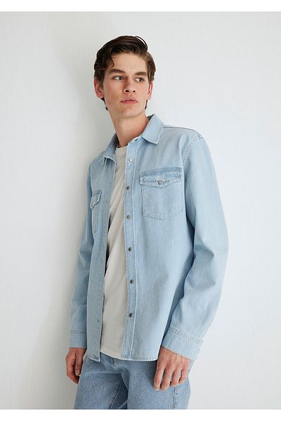 Mavi Cămașă de jeans Ted Casual albastru deschis Slim Fit / Slim Fit0210909-87153