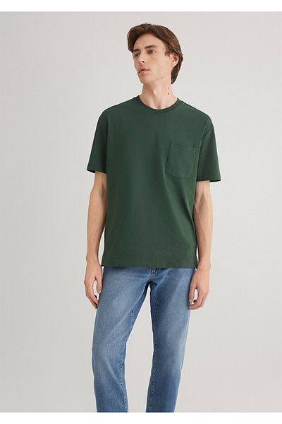 Mavi Crew Neck Green Basic T-Shirt Loose Fit / Loose Relaxed Fit066248-81570