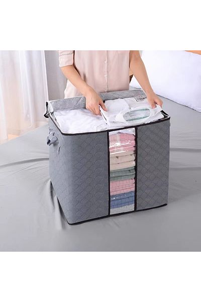 Choice 1pc Grey Large Capacity Non-woven Storage Box Semitransparent Durable Clothes Storage Box