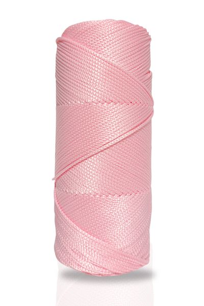 Akduman İplik 200 Gr - 2mm Powder Pink Polyester Macrame Thread Bag Thread and Supla Rope