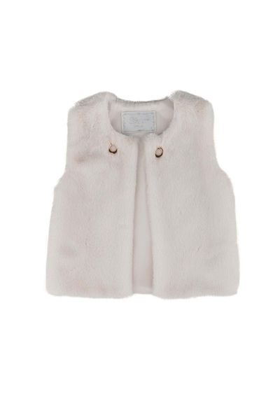 best kids Plush Vest with Eyelet Detail Ecru