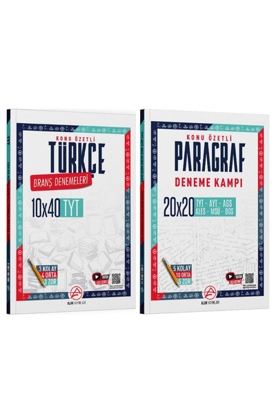 Alan Yayınları Tyt Türkçe Paragraf Konu Özetli Deneme Kampı Seti