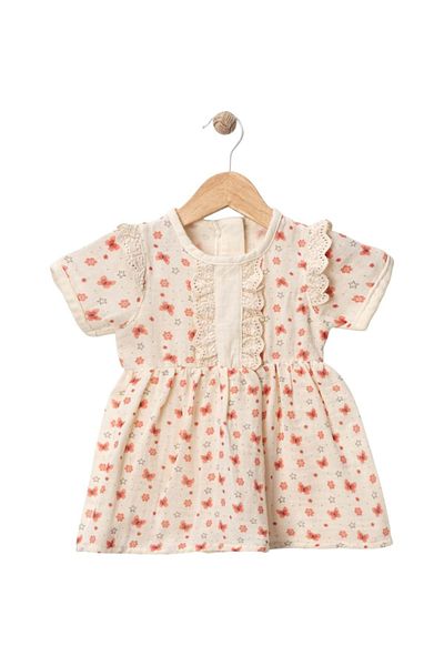 Babexi Small Flower Front Lace Dress Red