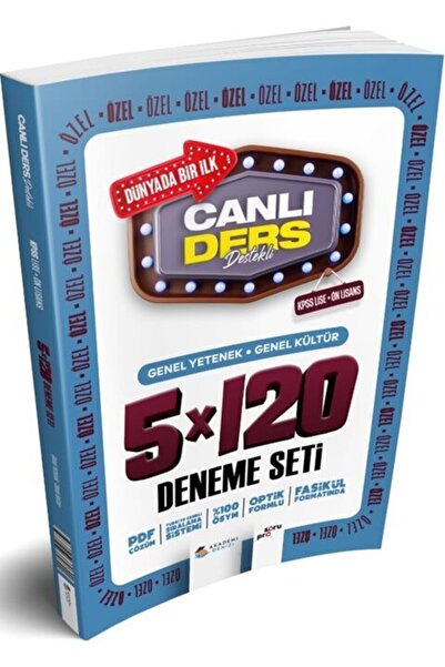 Akademi Denizi KPSS Lise Önlisans Genel Kültür Genel Yetenek 5 x 120 Deneme Seti