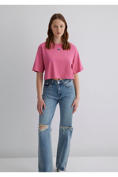 Mavi Τυπωμένο λογότυπο Pink Crop T-shirt Crop / Short Cut1611585-84670