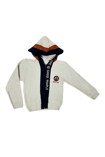 Erceylan Hooded Cardigan Bone