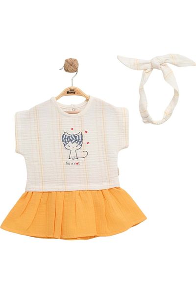 Babexi Bandana Muslin Dress Yellow