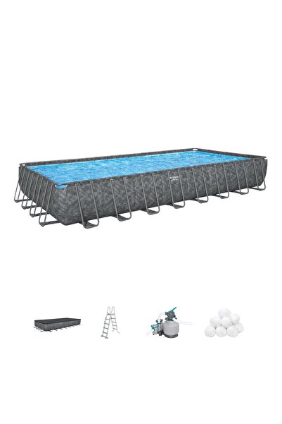 BESTWAY 561KJ APX 365 Dikdörtgen Prefabrik Havuz Seti 9,56 m x 4,88 m x 1,32 m