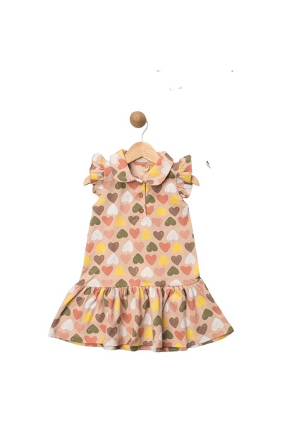 Babexi РОКЛЯ С ПРИНТ НА СЪРЦА, Сьомга