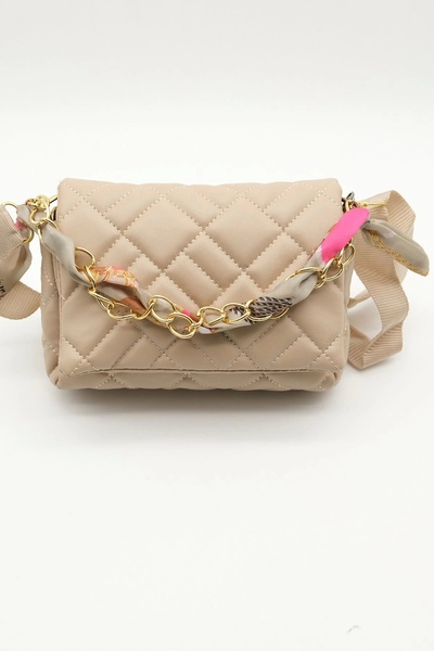 TAKIBOX Brown Color Ribbon Detail Bag