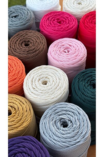 Akduman İplik 200 gr - 2mm Fuşya Polyester Makrome Ipi Çanta Ipliği Ve Supla Ip