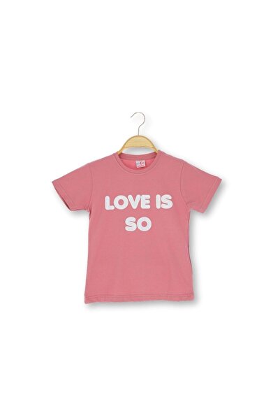 atabay LOVE IS SO CU IMPRIMEU FETE TRICOU DUSTY ROSE