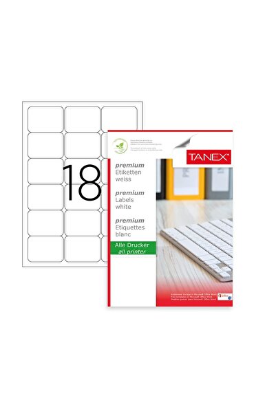 JokeyKırtasiye ملصق ليزر A4 جاهز للصق TW-2018 - 63.5 مم × 46.6 مم - (100 ورقة...