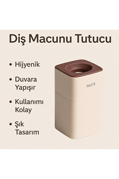 Etravel Hijyenik Duvar Tipi Diş Macunu Tutucu – Banyo Düzenleyici Aksesuar