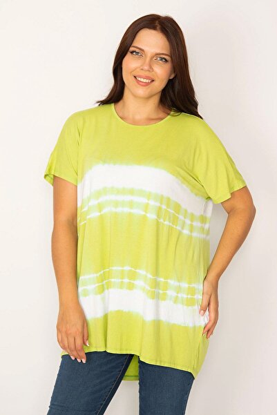 Şans Γυναικείο Μεγάλο Μέγεθος Πράσινο Μπατίκ Μοτίβο Χαλαρής κοπής 65n34201