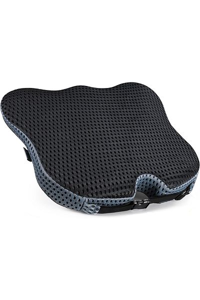 Primo Plus Car Seat Wedge Cushion for Driver/Passenger - Improved Viewing/Driving Posture - (Mesh Cover, Black)